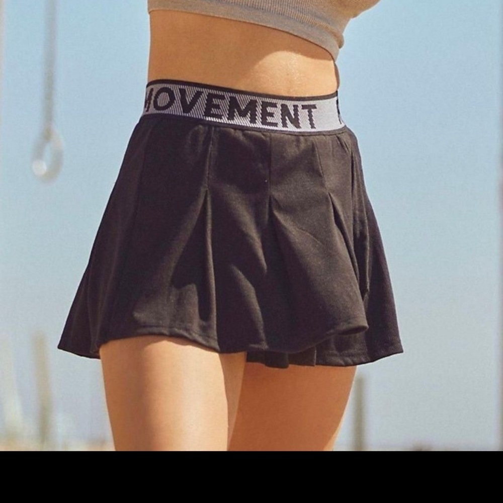 Free People Movement Duo Mini Tennis Skort black size small